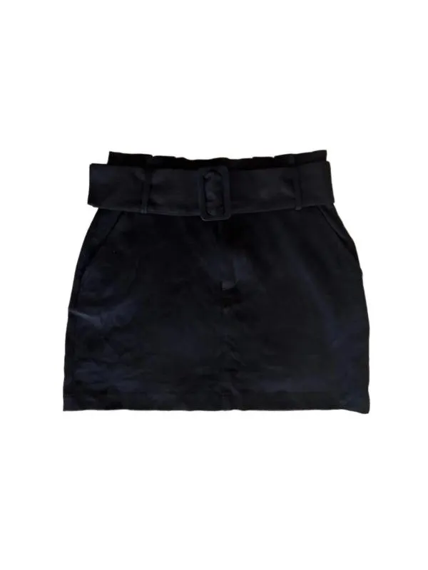 Fustă office Zara S | Negru, Mini, Talie înaltă, Monocrom