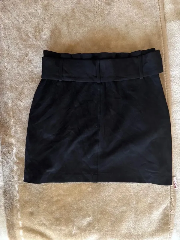 Fustă office Zara S | Negru, Mini, Talie înaltă, Monocrom - Image 2