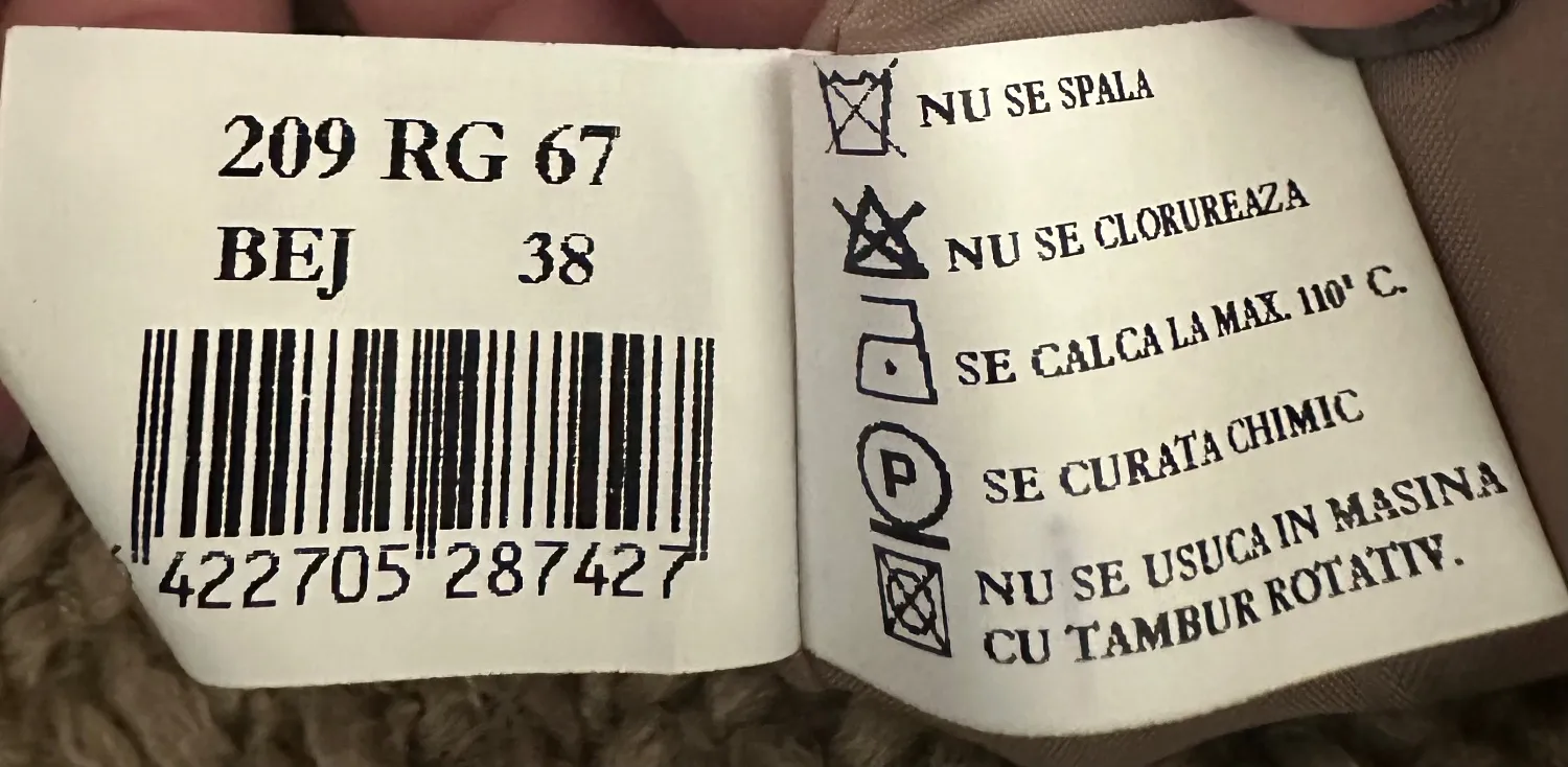 Palton lung Nissa M | Bej, Fără glugă, Lână - Image 4