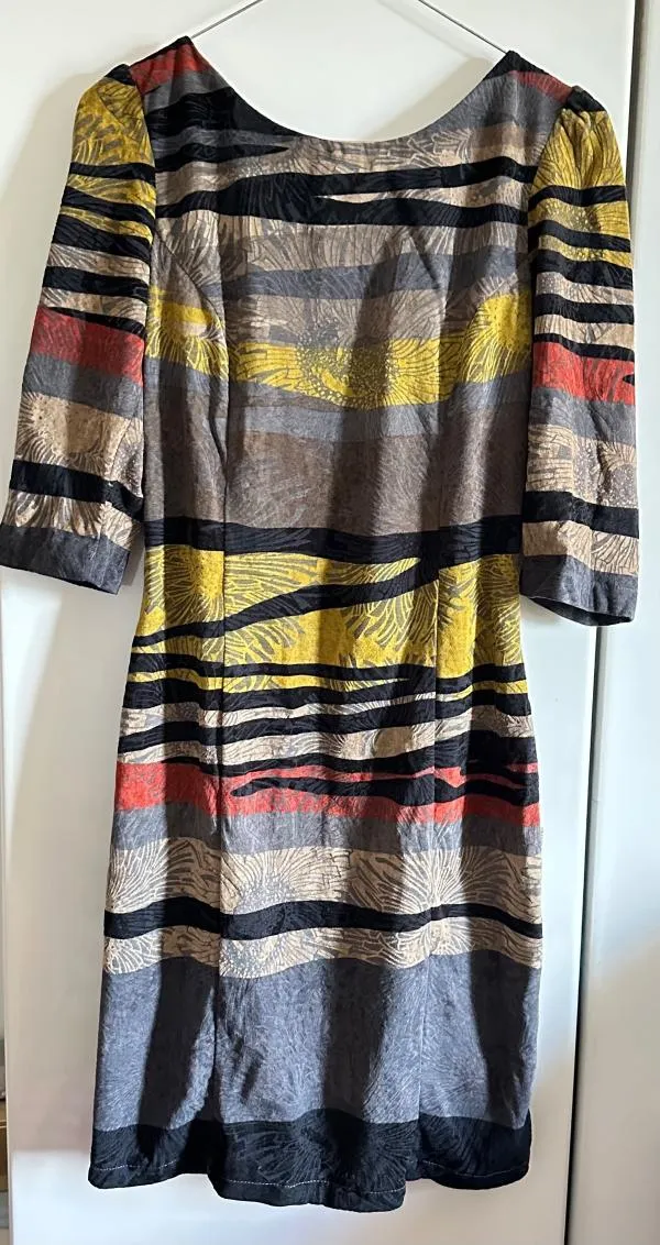 Rochie de seară Pologarage S | Multicolor, Midi, Mânecă trei sferturi, Vâscoză - Image 2