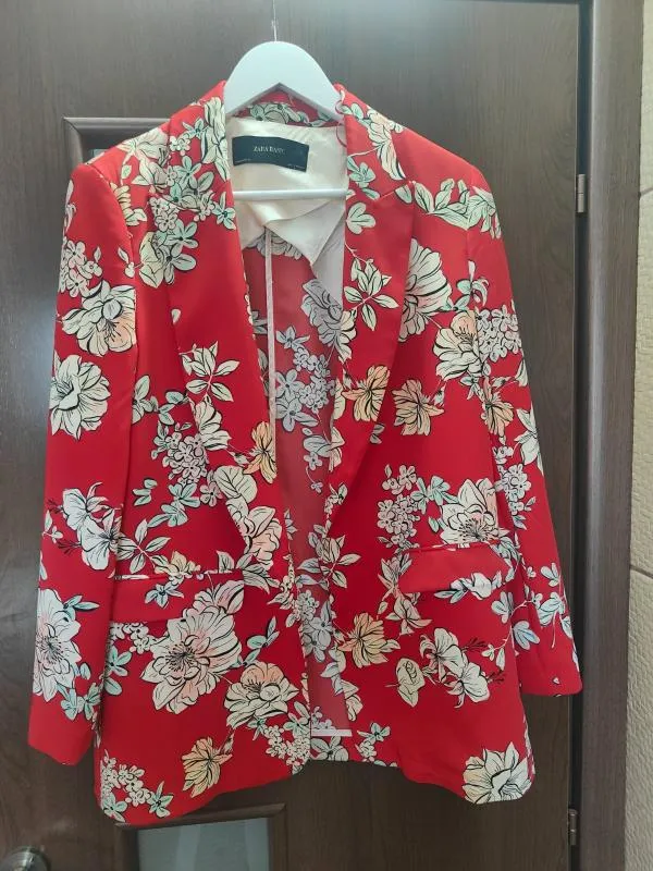 Sacou Zara M | Multicolor, Normal, Mânecă lungă, Floral & Tropical - Image 7