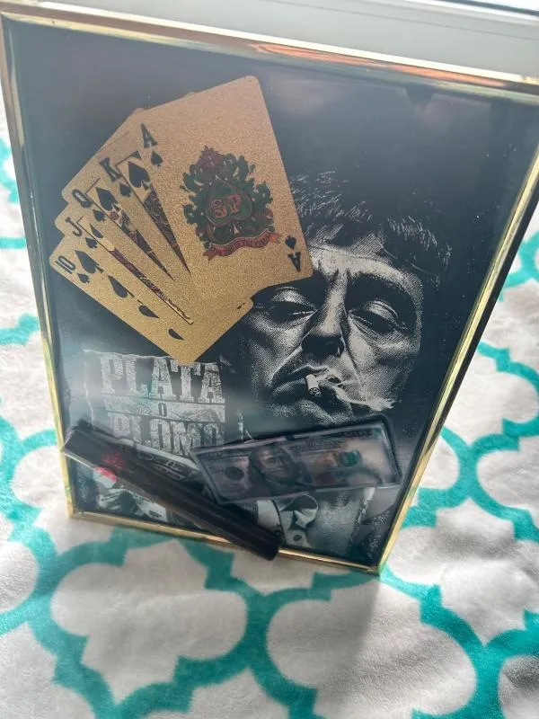 Tablou Scarface realizat manual A4 - Image 5