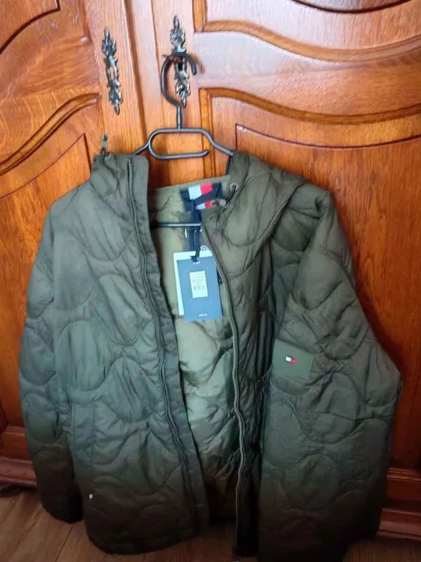 Jachetă Tommy Hilfiger L | Khaki, Cu glugă, Poliester - Image 3