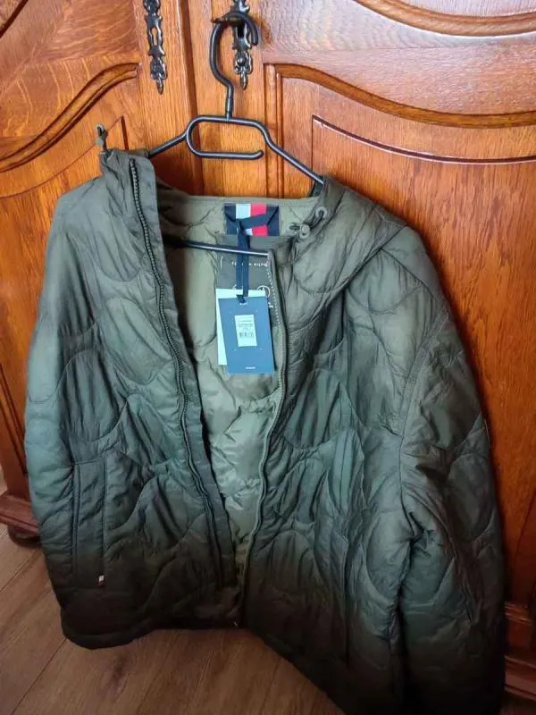 Jachetă Tommy Hilfiger L | Khaki, Cu glugă, Poliester - Image 9
