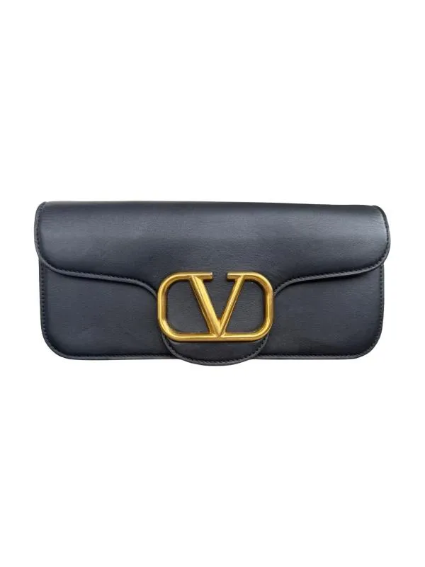 Poșetă Valentino Garavani | Negru, Logo, Piele naturală
