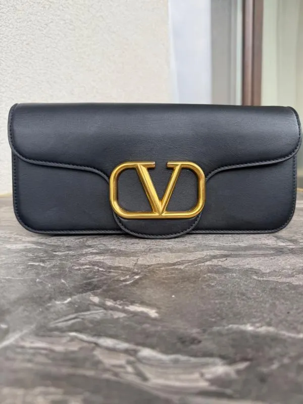 Poșetă Valentino Garavani | Negru, Logo, Piele naturală - Image 2