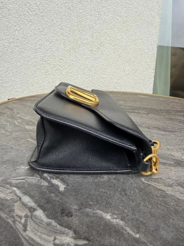 Poșetă Valentino Garavani | Negru, Logo, Piele naturală - Image 6