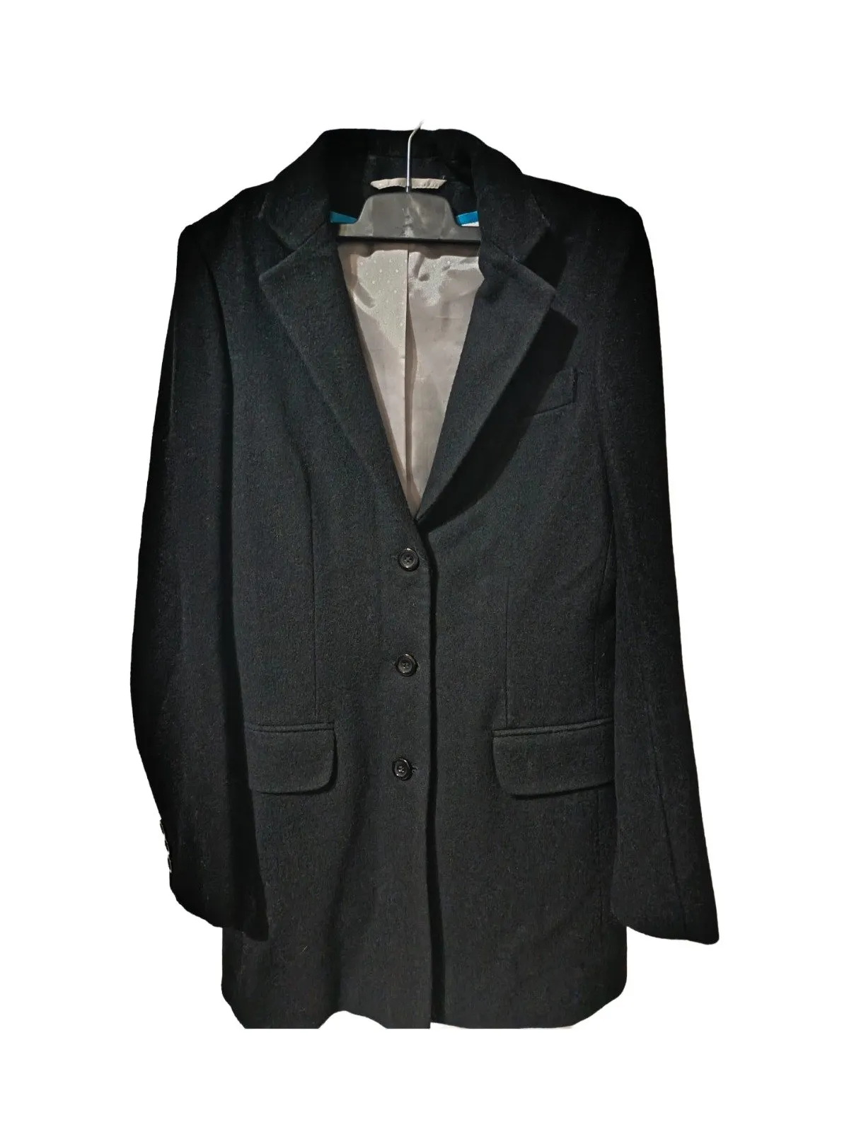 Sacou New Look S | Negru, Normal, Mânecă lungă, Lână