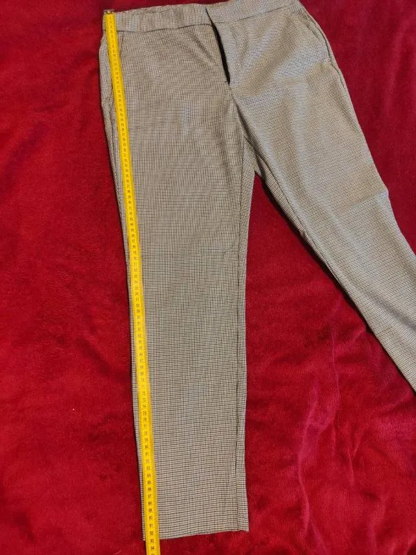 Pantaloni Zara EU 38 | Gri, Lungi, Talie medie, Tapered (Conici) fit, Carouri - Image 9