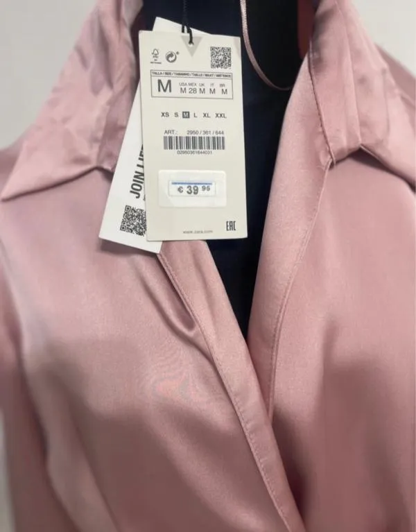 Rochie de seară Zara M | Roz, Midi, Mânecă lungă, Design petrecut - Image 4