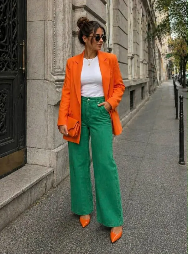 Blugi H&M S | Verde, Lungi, Talie înaltă, Wide Leg fit, Denim - Image 6
