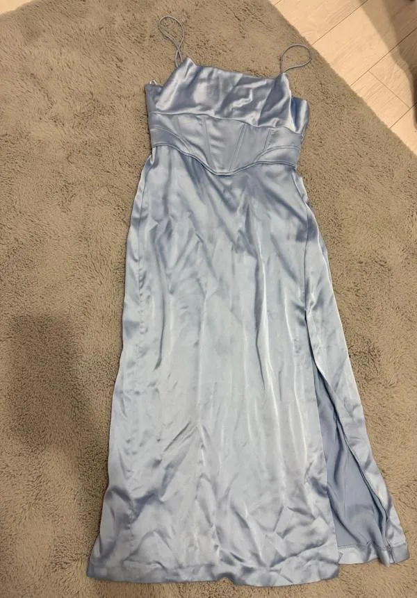 Rochie de seară Zara S-M | Bleu, Midi, Bretele subțiri - Image 2