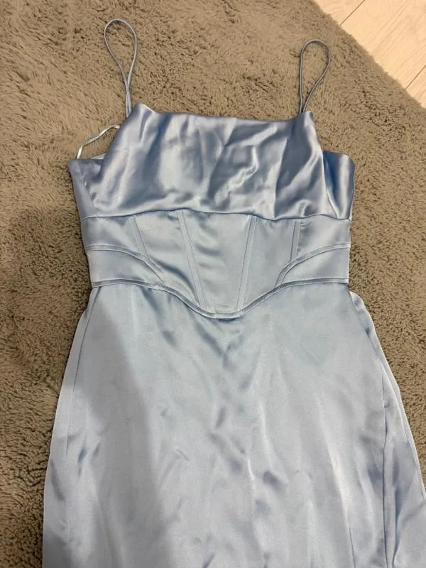 Rochie de seară Zara S-M | Bleu, Midi, Bretele subțiri - Image 4