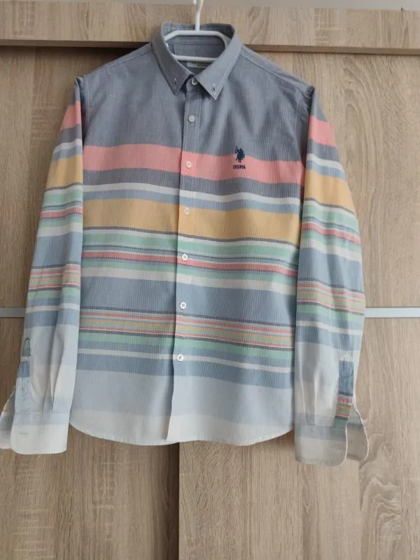 Cămașă U.S. Polo Assn. Băieți | Multicolor, Mânecă lungă, Dungi, Bumbac - Image 2
