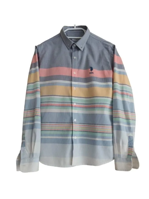 Cămașă U.S. Polo Assn. Băieți | Multicolor, Mânecă lungă, Dungi, Bumbac