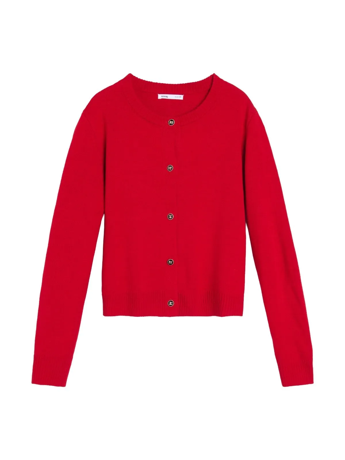 Cardigan Sinsay S | Roșu, Monocrom, Acrilic
