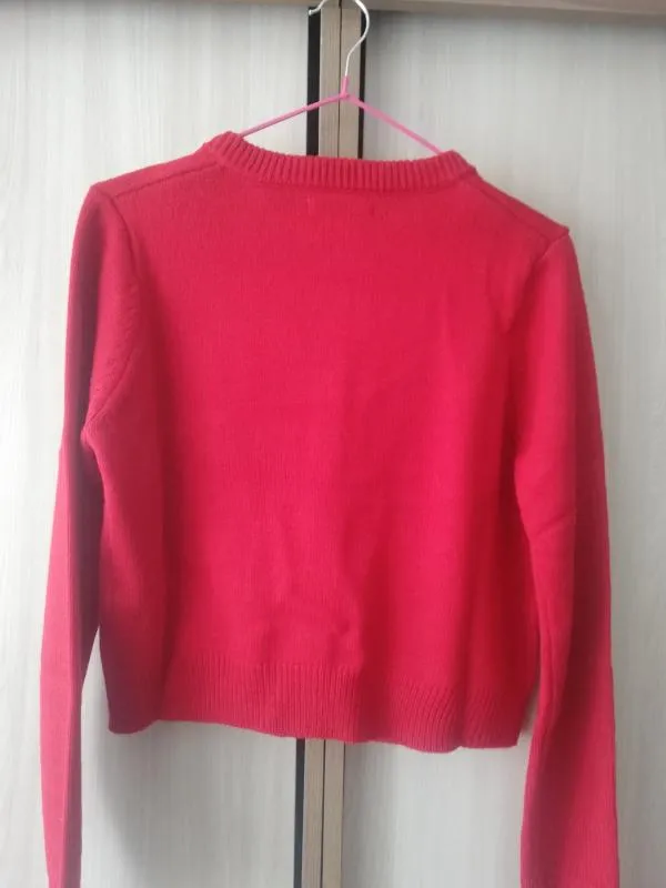 Cardigan Sinsay S | Roșu, Monocrom, Acrilic - Image 7