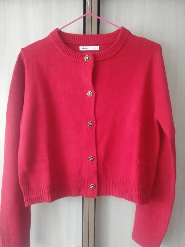 Cardigan Sinsay S | Roșu, Monocrom, Acrilic - Image 6