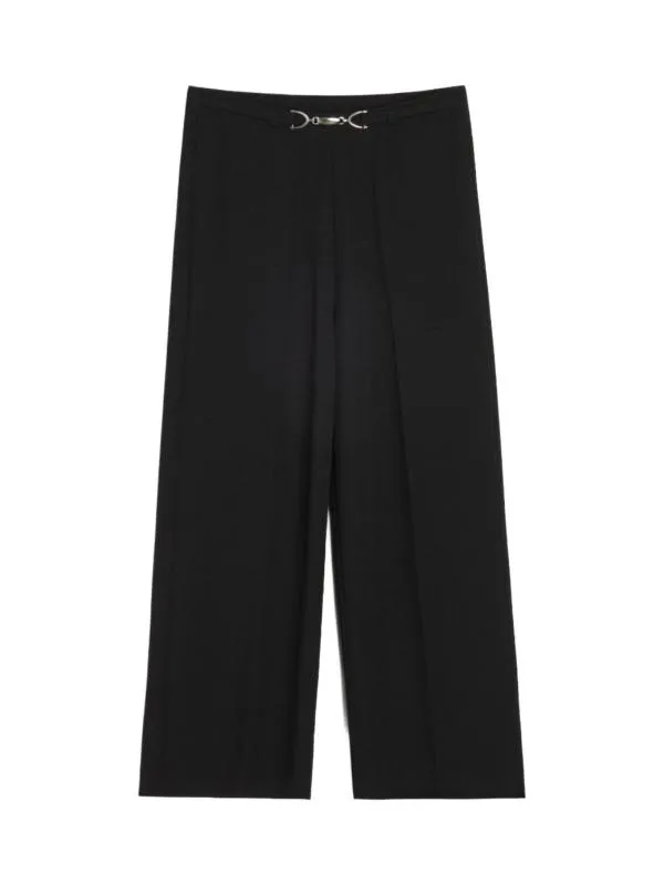 Pantaloni Sinsay S | Negru, Lungi, Talie medie, Wide Leg fit, Monocrom, Poliester