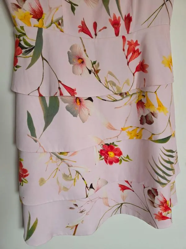 Rochie de seară Ted Baker M | Roz, Midi, Fără mâneci, Floral & Tropical, Satinat, Poliester - Image 3