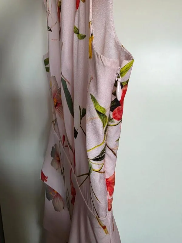 Rochie de seară Ted Baker M | Roz, Midi, Fără mâneci, Floral & Tropical, Satinat, Poliester - Image 8