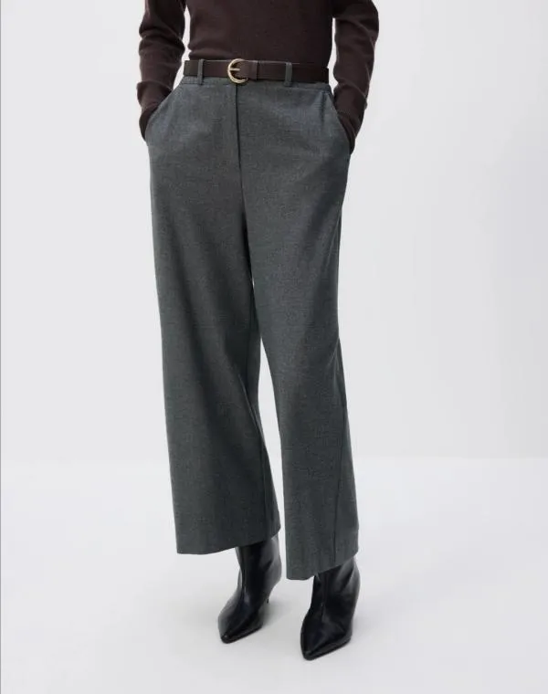 Pantaloni Reserved EU 38 | Gri, Lungi, Talie medie, Wide Leg fit, Monocrom, Poliester - Image 2
