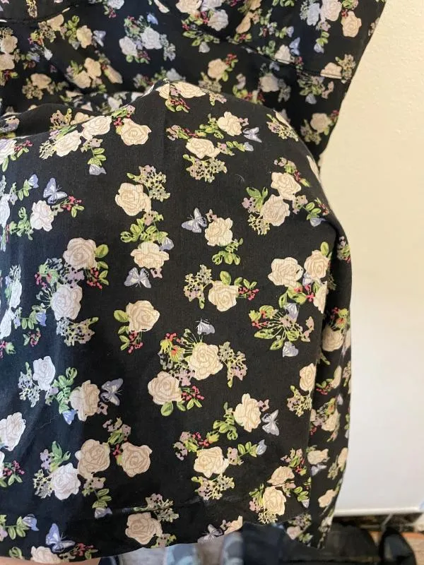 Rochie de vară H&M M | Negru, Midi, Bretele subțiri, Floral & Tropical, Bumbac - Image 5