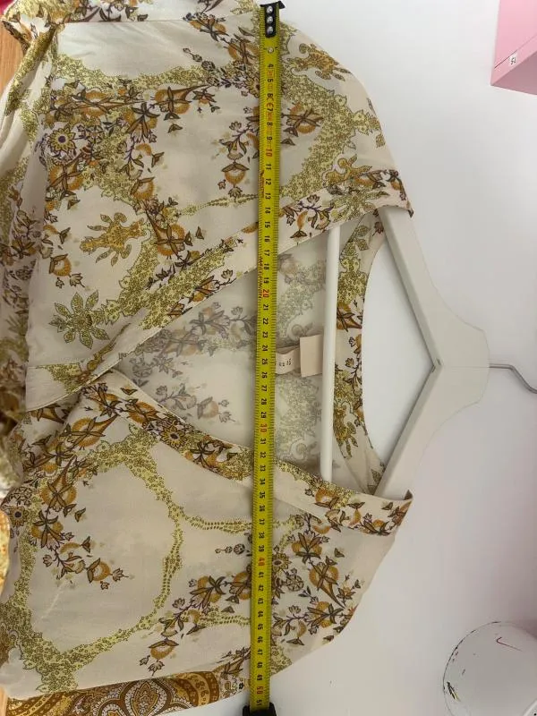 Rochie casual H&M L | Auriu, Maxi, Mânecă lungă, Oriental & Paisley - Image 2