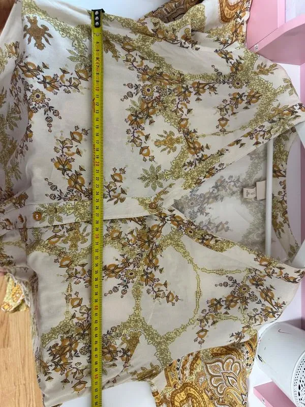 Rochie casual H&M L | Auriu, Maxi, Mânecă lungă, Oriental & Paisley - Image 3