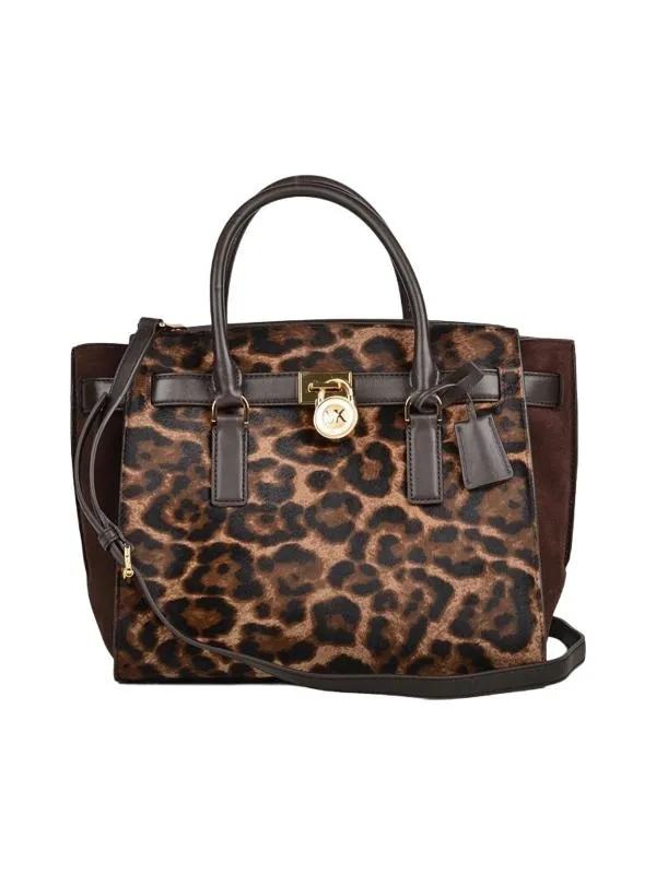 Geantă de mână Michael Kors | Maro, Animal print, Blană naturală
