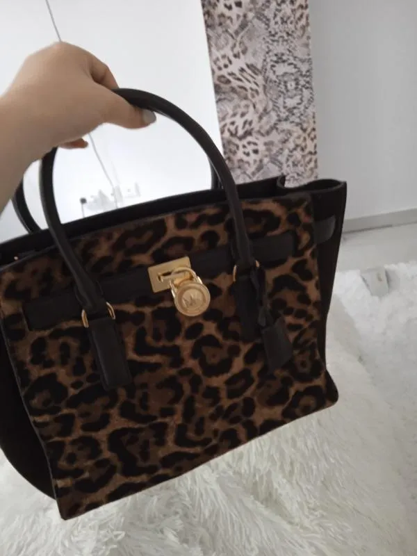 Geantă de mână Michael Kors | Maro, Animal print, Blană naturală - Image 2