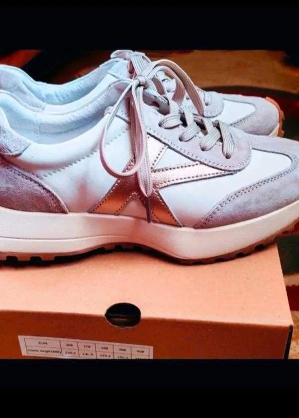 Sneakers Angel Blue EU 38 | Roz, Piele naturală - Image 3