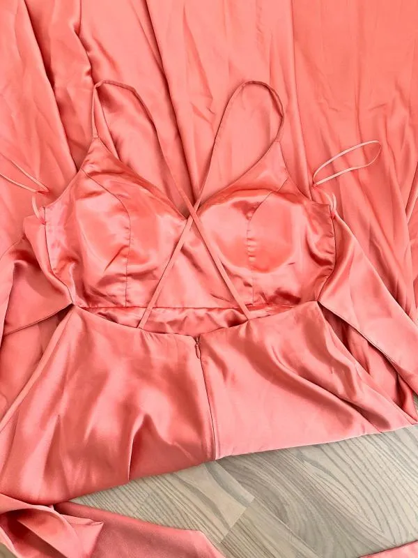 Rochie de seară Jake*s EU 36 | Corai, Maxi, Bretele subțiri, Monocrom, Poliester - Image 4