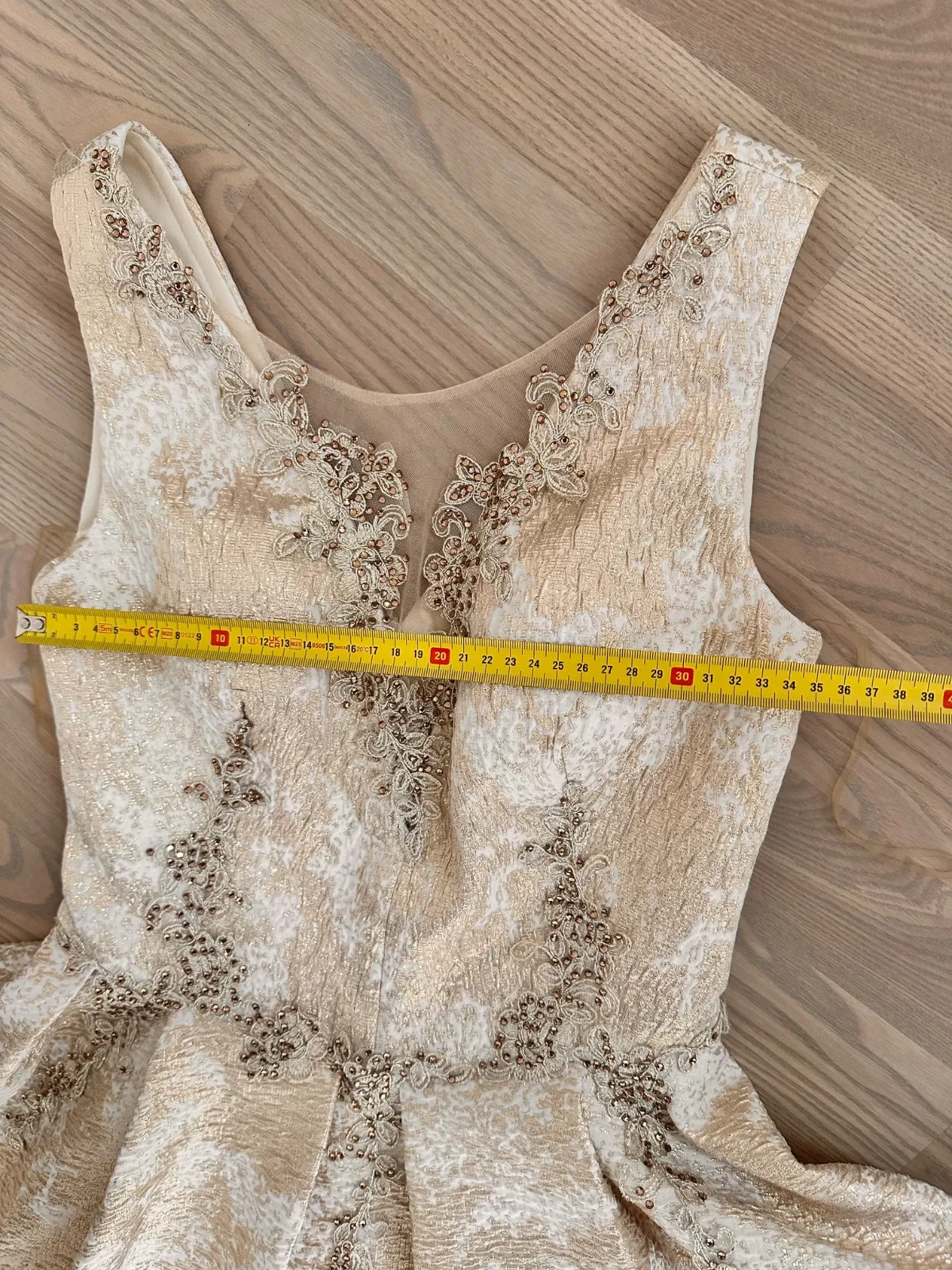 Rochie de seară Piyamor EU 38 | Bej, Midi, Fără mâneci, Broderie, Poliester - Image 11