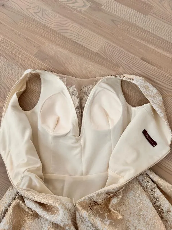 Rochie de seară Piyamor EU 38 | Bej, Midi, Fără mâneci, Broderie, Poliester - Image 12