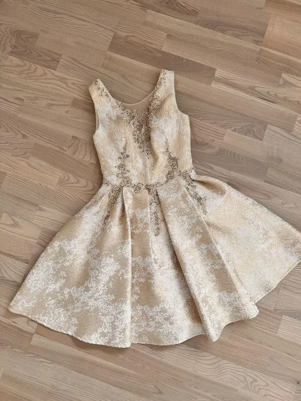 Rochie de seară Piyamor EU 38 | Bej, Midi, Fără mâneci, Broderie, Poliester - Image 4