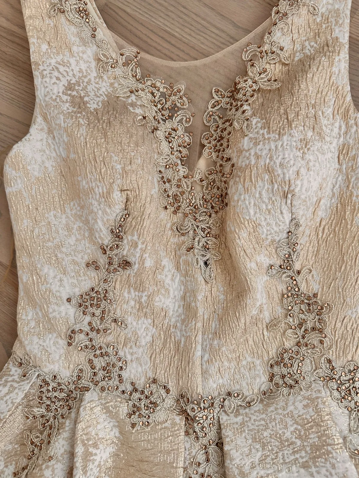 Rochie de seară Piyamor EU 38 | Bej, Midi, Fără mâneci, Broderie, Poliester - Image 6