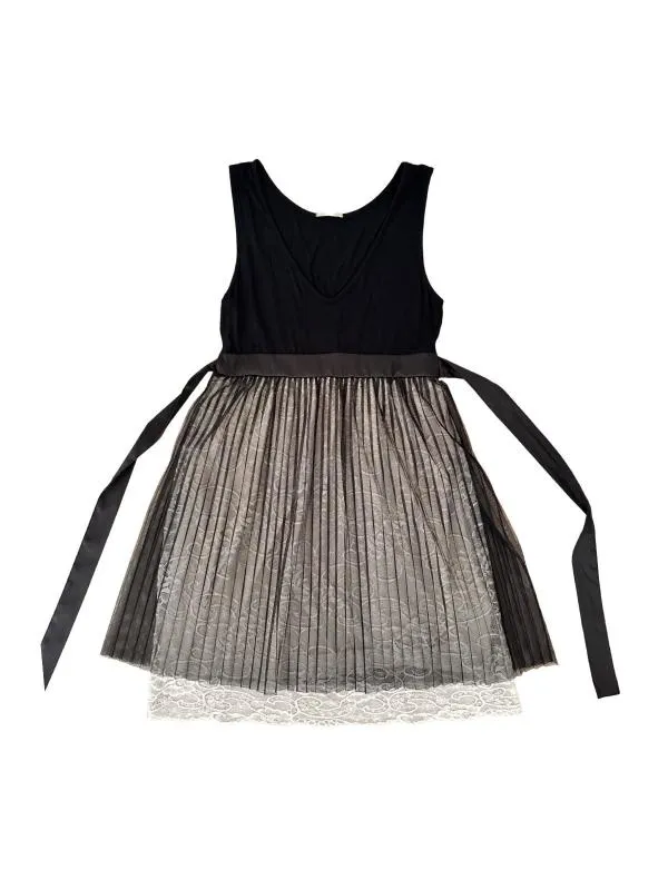 Rochie fit & flare Intimissimi S | Negru, Mini, Fără mâneci, Dantelă