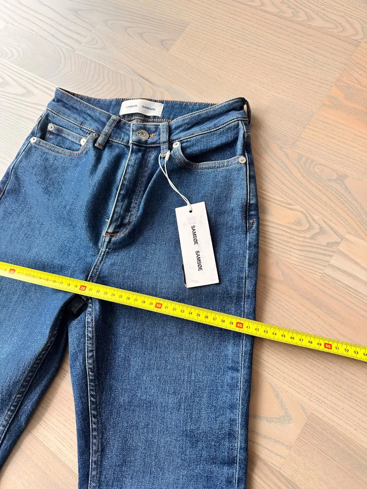 Blugi Samsøe S | Albastru, Lungi, Talie înaltă, Skinny fit, Monocrom, Bumbac - Image 11