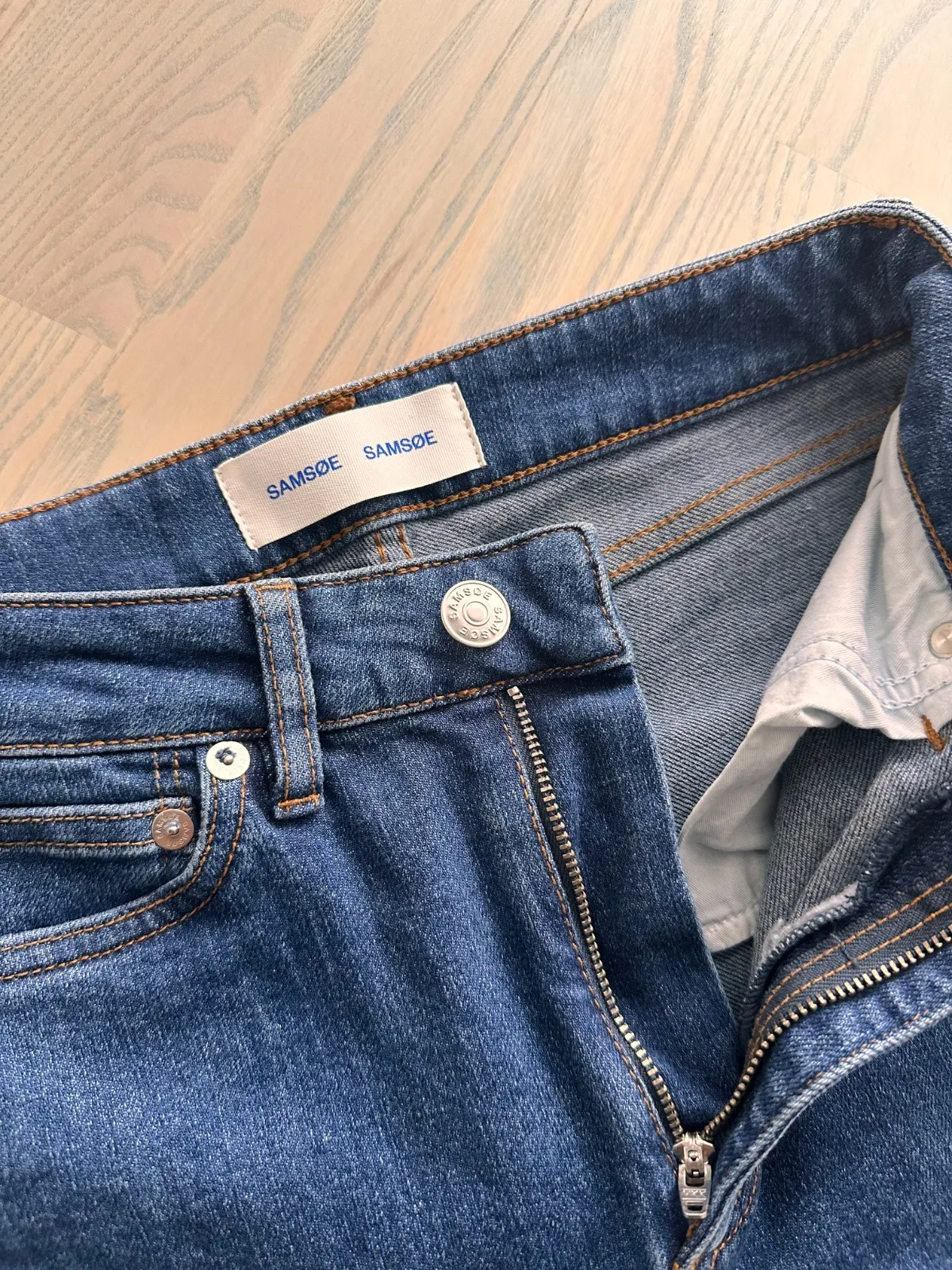 Blugi Samsøe S | Albastru, Lungi, Talie înaltă, Skinny fit, Monocrom, Bumbac - Image 5
