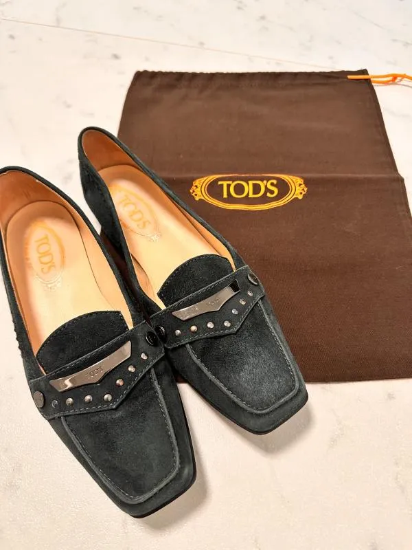 Mocasini Tod's EU 38.5 | Verde, Piele întoarsă Suede - Image 11