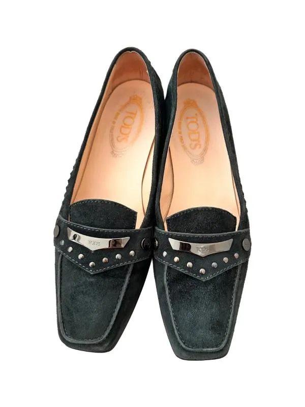 Mocasini Tod's EU 38.5 | Verde, Piele întoarsă Suede