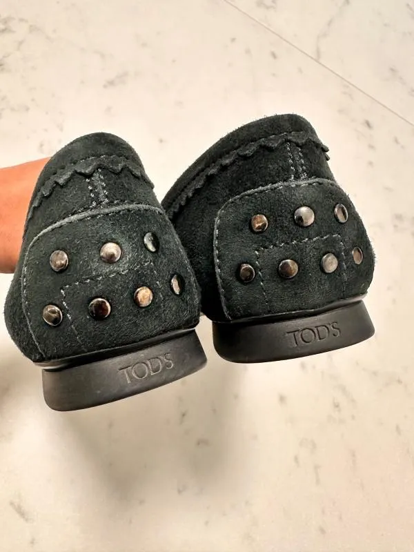 Mocasini Tod's EU 38.5 | Verde, Piele întoarsă Suede - Image 4