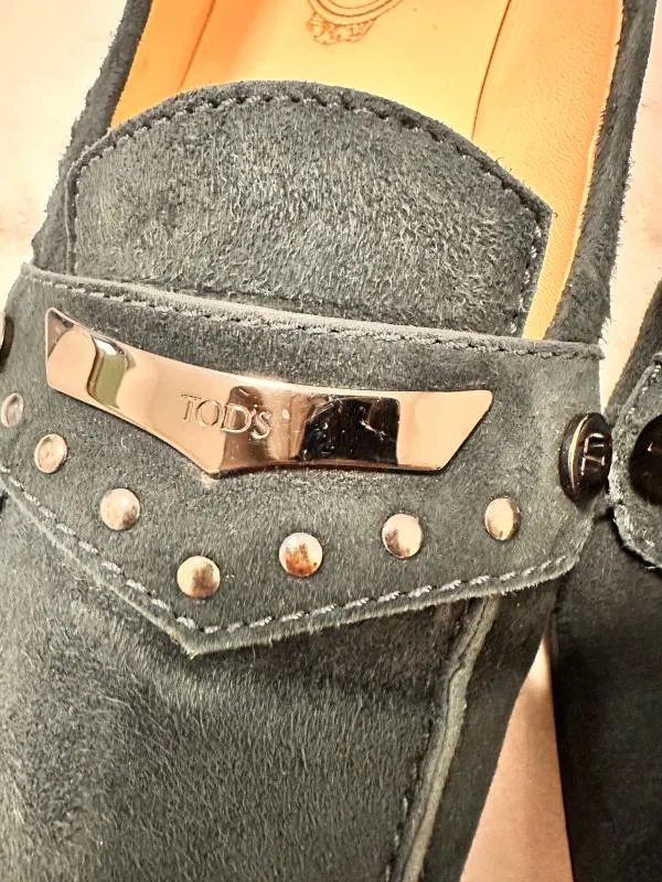 Mocasini Tod's EU 38.5 | Verde, Piele întoarsă Suede - Image 7
