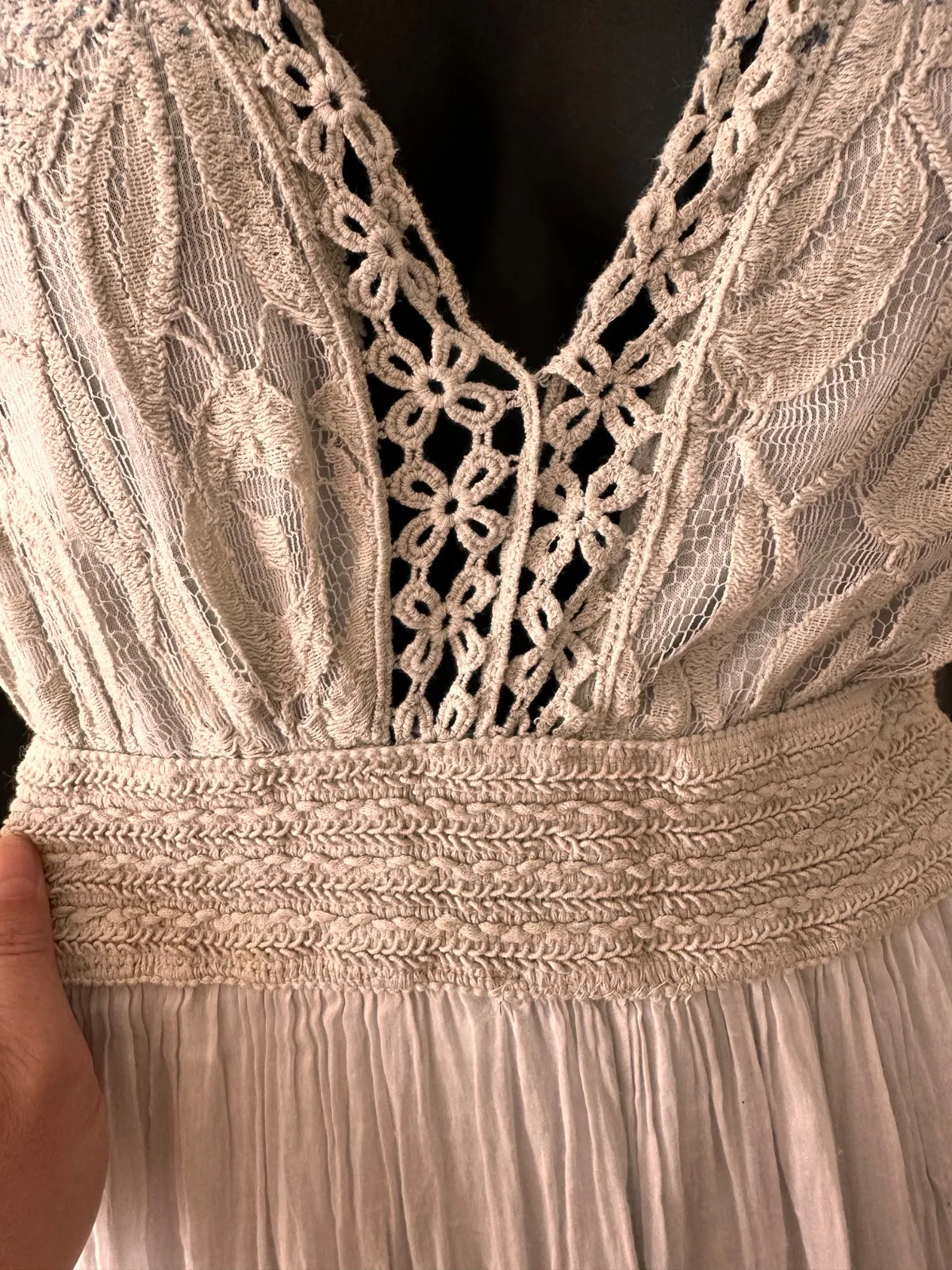 Rochie de vară M | Bleu, Maxi, Fără mâneci, Abstract & Color Block, Mătase - Image 7