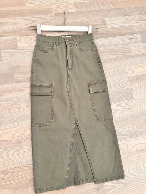 Fustă din denim Only S | Khaki, Midi, Denim - Image 2