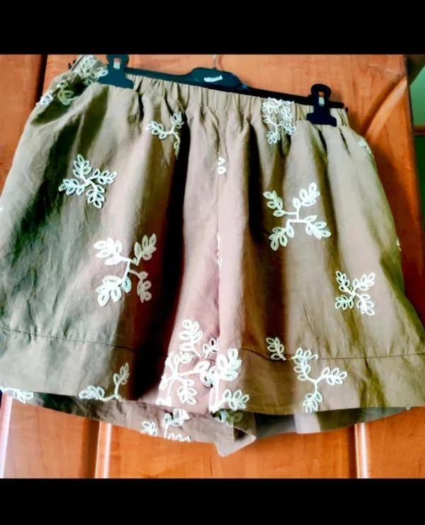 Compleu S-M | Bej, Floral & Tropical, Broderie, Bumbac - Image 4