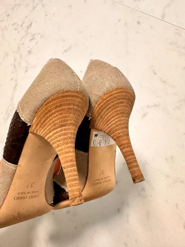 Pantofi cu toc înalt Jasmine EU 37 | Maro, Animal print, Piele naturală - Image 6