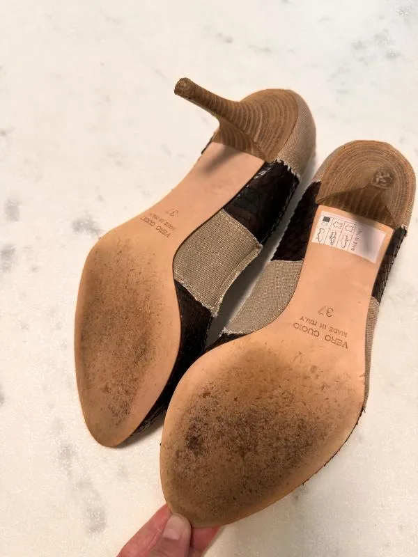 Pantofi cu toc înalt Jasmine EU 37 | Maro, Animal print, Piele naturală - Image 7