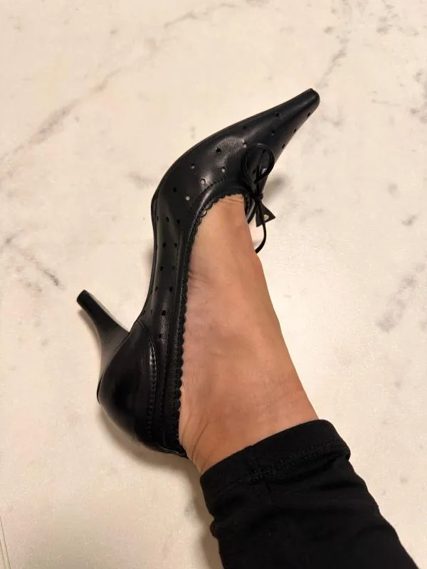 Pantofi cu toc mic Sisters EU 36 | Negru, Monocrom, Piele naturală - Image 11